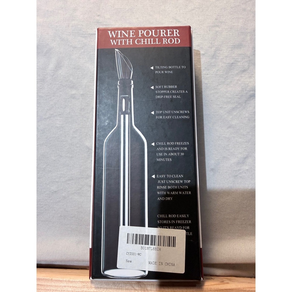Wine Pourer with Stainless Steel Chill Rod Cooling Aerator Set CYZ001-WC New - Picture 3 of 4